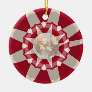 Candy Cane Wreath Ceramic Tree Decoration