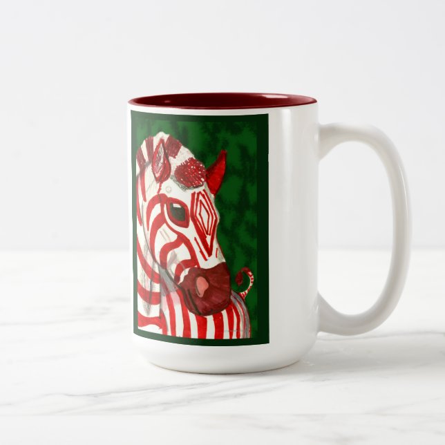 Candy Cane Zebra Christmas Mug (Right)