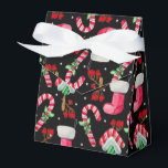 Candy Canes and  Christmas Stockings Favour Box<br><div class="desc">Save the wrapping paper and use this small gift box instead.</div>