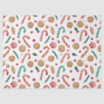 Candy Canes and Cookies Christmas Tissue Paper<br><div class="desc">What is more Christmas than candy canes? Maybe cookies! Here we have both treats on this colourful watercolor pattern for your winter holiday fun. Your family and friends will smile when they receive gifts from you dressed up in this cute tissue paper. Also nice for decoupage.</div>