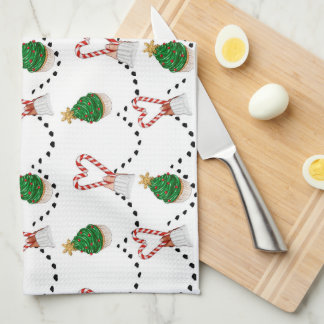 Candy Canes and Cupcakes Tea Towel