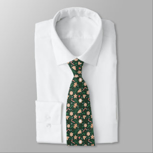 Candy Canes and Gingerbreads Christmas Tie
