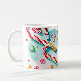 Candy canes and Hearts Coffee Mug