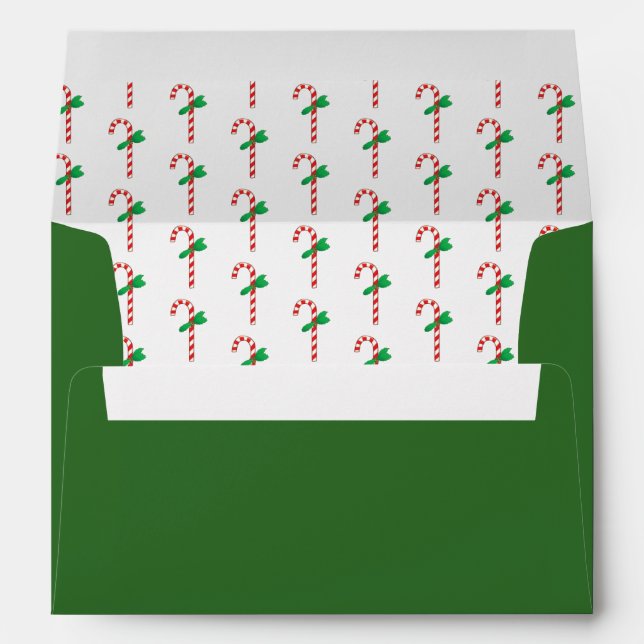 Candy Canes and Holly Greeting Card Envelope (Back (Bottom))