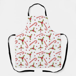 Candy Canes and Holly Seamless Pattern  Apron