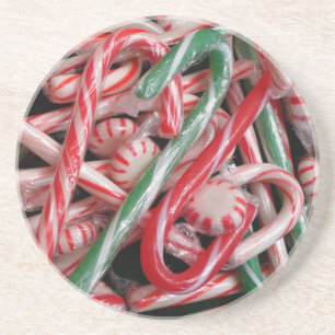 Candy Canes and Peppermints Christmas Holiday Coaster