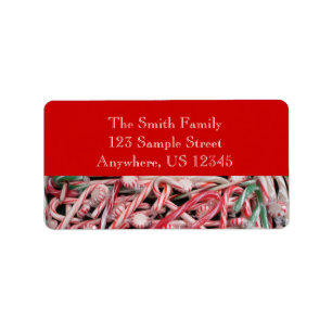 Candy Canes and Peppermints Christmas Holiday Label