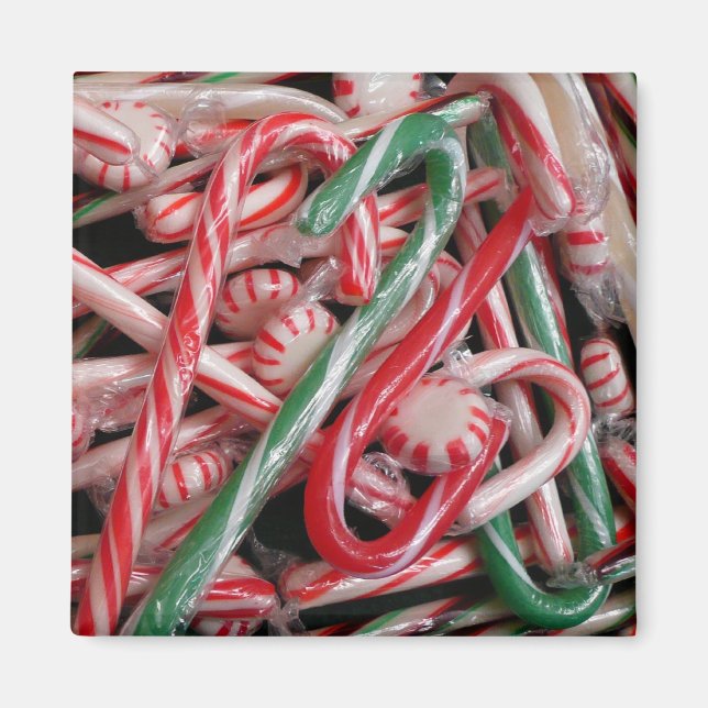 Candy Canes and Peppermints Christmas Holiday Magnet (Front)