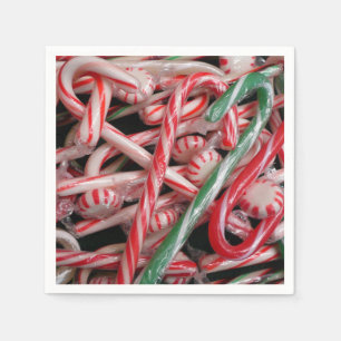 Candy Canes and Peppermints Christmas Holiday Napkin