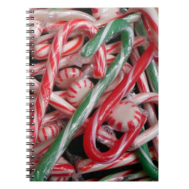 Candy Canes and Peppermints Christmas Holiday Notebook (Front)
