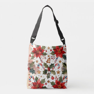 Candy Canes and Poinsettias, Author Natasha Us   Crossbody Bag