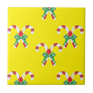 Candy canes and ribbon tile