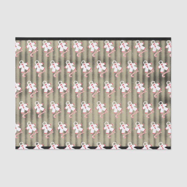 Candy Canes and Snow Suits on Corrugated Look Tissue Paper (Front)