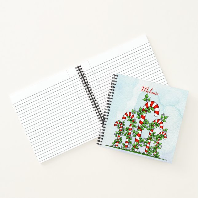 Candy Canes and Vines Christmas Notebook (Inside)