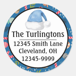 Candy Canes and Wrapped Christmas Candy Classic Round Sticker