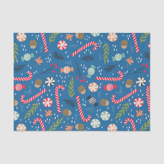 Candy Canes and Wrapped Christmas Candy Tissue Paper (Front)