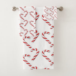 Candy Canes Bath Towel Set