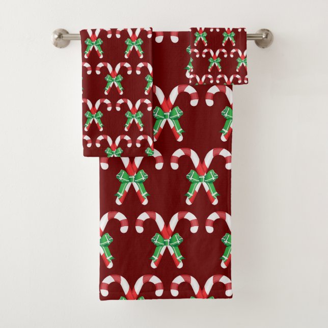 Candy Canes Bath Towel Set (Insitu)