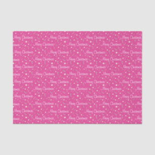 Candy Canes & Bon Bons Merry Christmas on Pink Tissue Paper