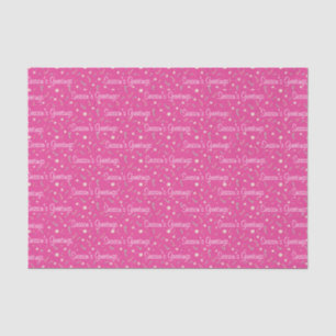 Candy Canes & Bon Bons Season's Greetings on Pink Tissue Paper