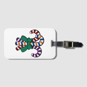 Candy Canes bouquet - green ribbon Luggage Tag