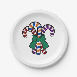 Candy Canes bouquet - green ribbon  Paper Plate