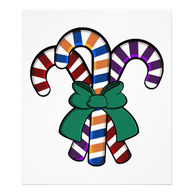 Candy Canes bouquet - green ribbon  Photo Print (Front)