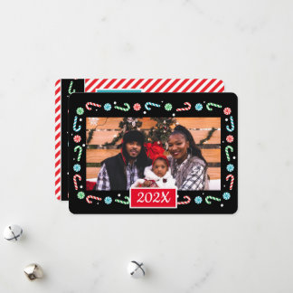 Candy Canes Christmas frame (add your own photo) H Holiday Card