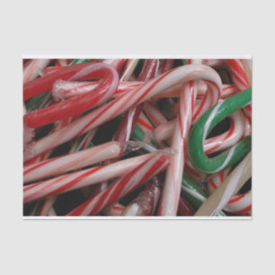 Candy Canes Christmas Holiday White Green and Red Tissue Paper