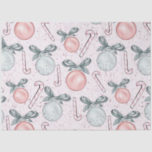 Candy Canes Christmas Ornaments Bows Christmas Tissue Paper