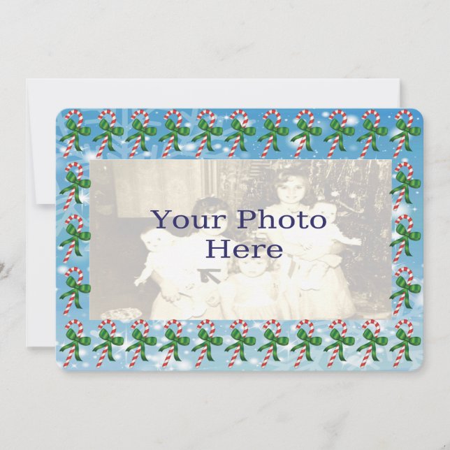 Candy Canes Christmas Photo Card (Front)