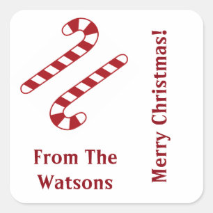 Candy Canes Christmas Stickers