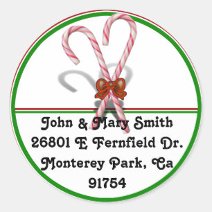 Candy Canes Classic Round Sticker