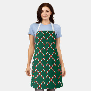 Candy Canes Crossed Apron