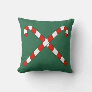 Candy Canes Crossed Cushion