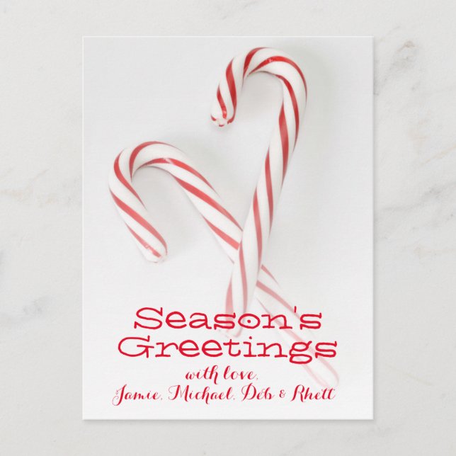 Candy canes crossing postcard (Front)