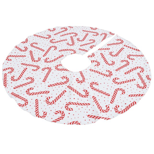 Candy Canes Design Christmas Tree Skirt (Angled)