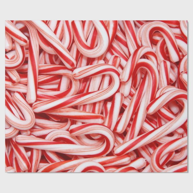 Candy Canes Gift Wrapping Paper (Flat)