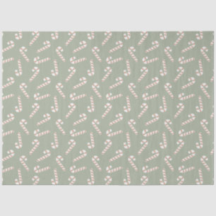 Candy Canes Green Christmas Tissue Paper