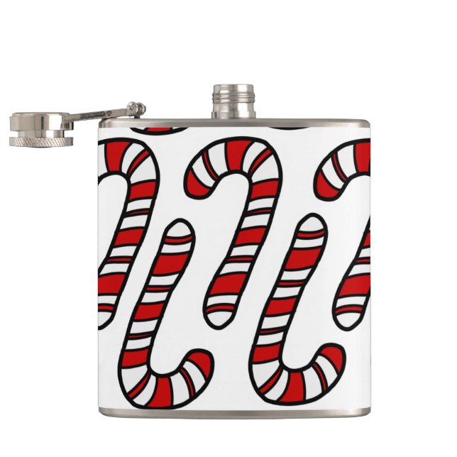 Candy Canes Hip Flask (Opened)