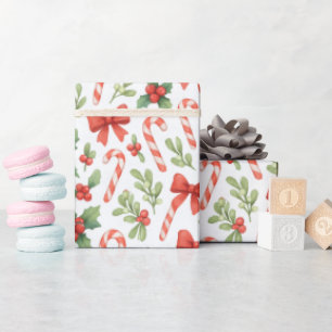 Candy Canes, Holly & Bows Wrapping Paper