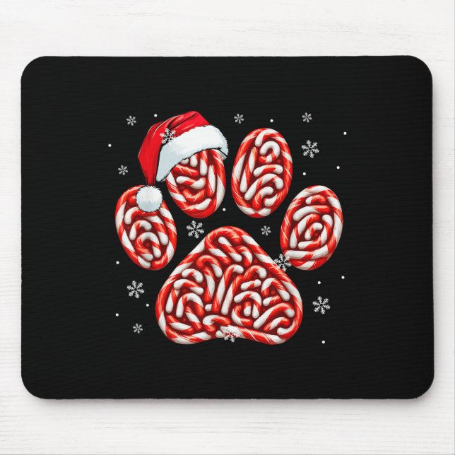 Candy Canes In Dog Paw Xmas Dog Cat Owner Family K Mouse Mat (Front)