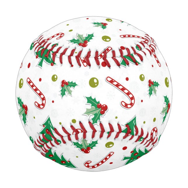 Candy Canes, Mistletoe, and Christmas Trees Baseball (Front)