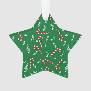 Candy Canes Music Notes Ornament