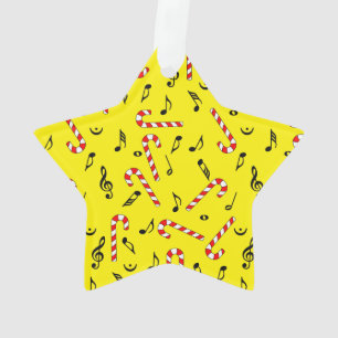 Candy Canes Music Notes Ornament