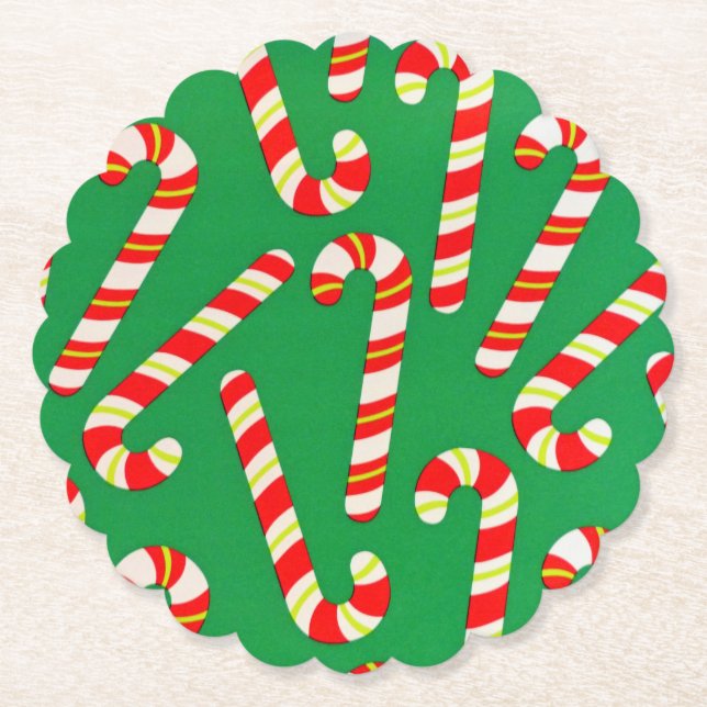 Candy Canes Paper Coaster (Front)
