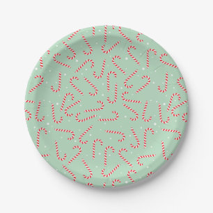 Candy Canes Paper Plate