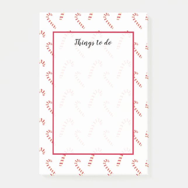 Candy Canes Pattern Post-it Notes (Front)