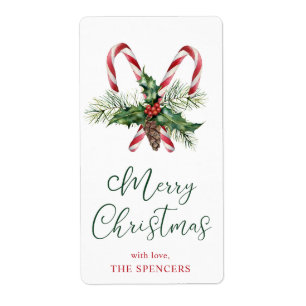 Candy Canes Personalised Christmas Gift Tags