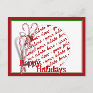 Candy Canes Photo Frame Postcard